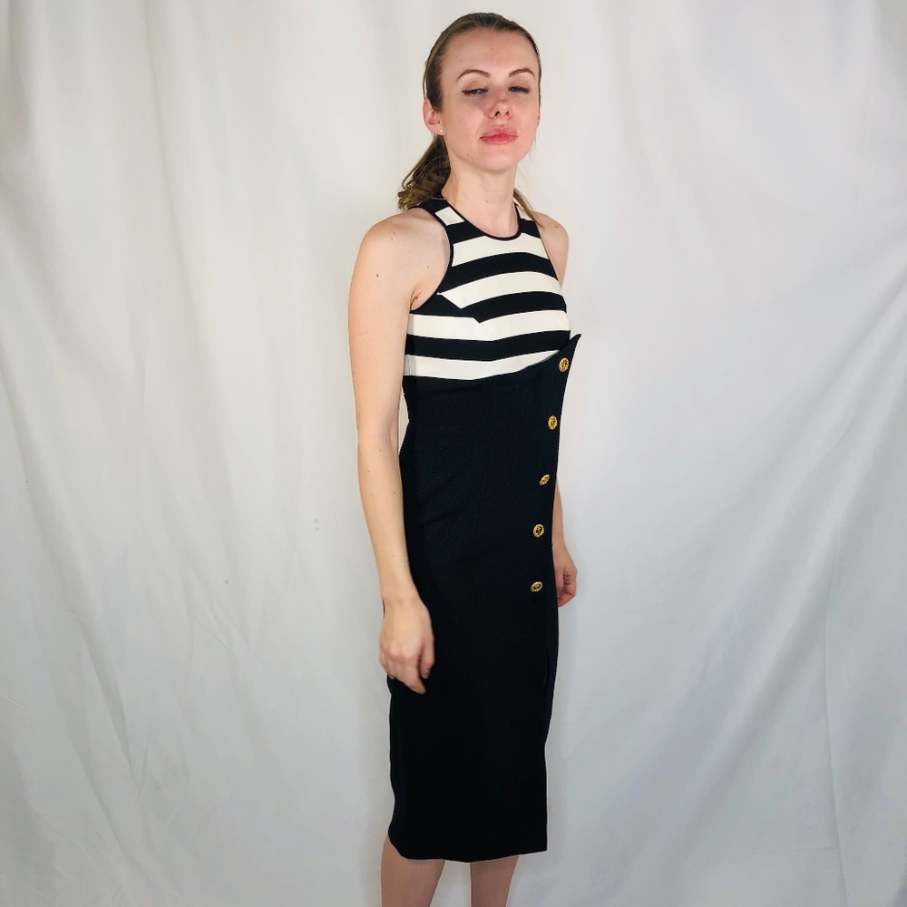 Vintage Linda Segal Sailor Chic Designer Dress 868 - Picture 2 of 8